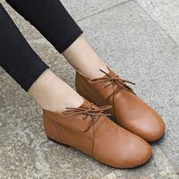 2026 New Spring and autumn flat shoes, soft leather retro single shoes, casual shoes, soft soles for pregnant women, versatile small leather shoes, women's shoes thumbnail 6