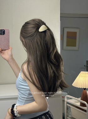RZSTUDIO Vanilla girl 极简椭圆复古美式半扎弹簧夹 发夹