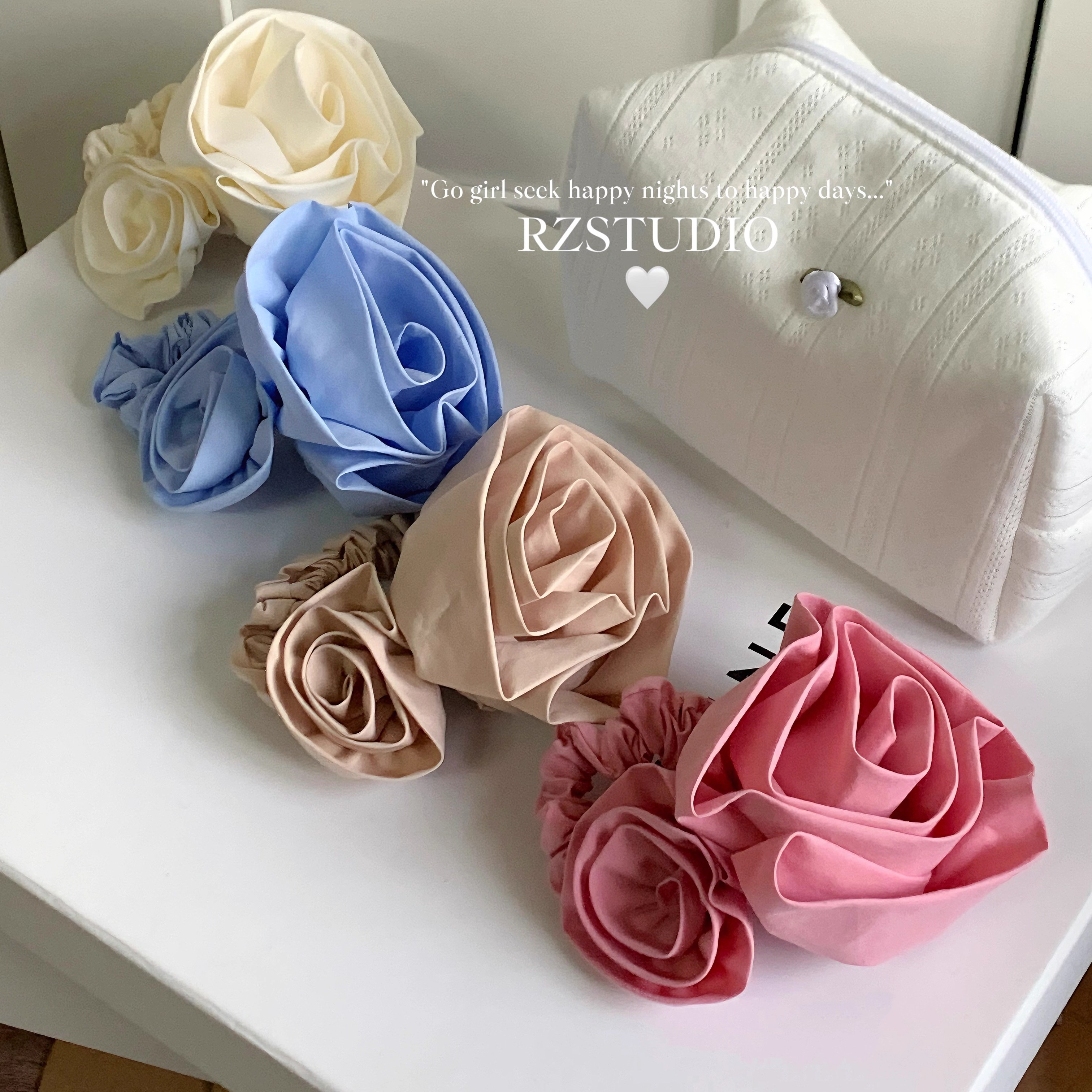 '双生花’RZSTUDIO/高级感超花朵大肠发圈