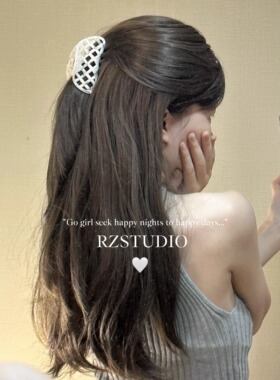 “ waffle vintage”复古法式华夫饼发抓 醋酸板材镂空后脑勺抓夹