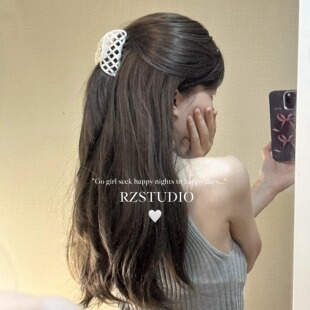 复古法式 waffle vintage 醋酸板材镂空后脑勺抓夹 华夫饼发抓