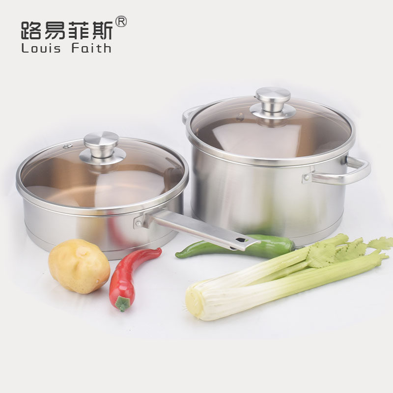 路易菲斯路易巴顿汤锅煎锅汤锅电磁炉通用套装厨房锅礼盒包邮