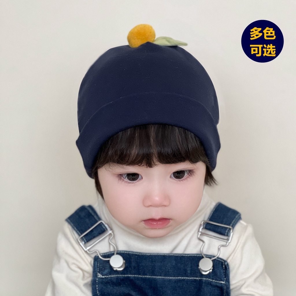 原创双层厚款小球球叶子套头胎帽
