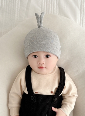 春秋男女宝宝立体小耳朵纯棉小头围新生儿初生婴儿胎帽无骨帽子