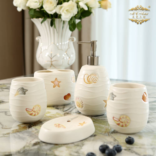 美瓷工坊高温陶瓷浴室用品套件