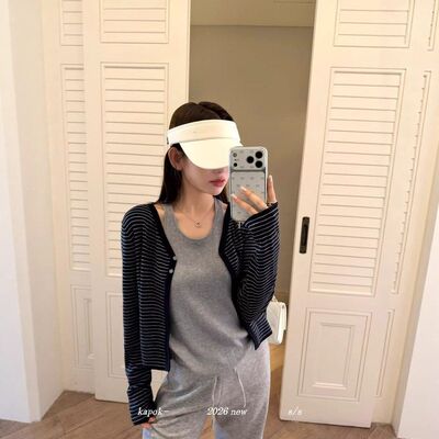 【KAPOK】早春新款钩花镂空假两件拉链开衫针织衫