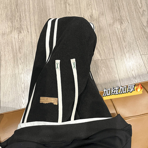 欧棉绒秋冬加绒加厚休闲裤男女拖地裤kk338p55加绒60控75,休闲风格与包搭配讲解图片