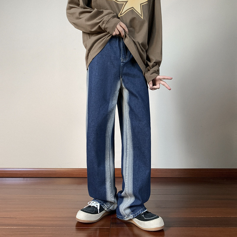 B269--N330P58欧美高街vibe风裤子ins潮流美式渐变牛仔裤,男装牛仔裤,星座712