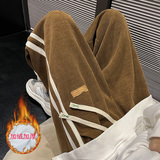 欧棉绒秋冬加绒加厚休闲裤男女拖地裤kk338p55加绒60控75，男装休闲裤，星座712