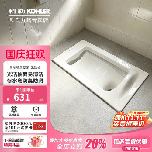 科勒后进后排无挡板蹲便器