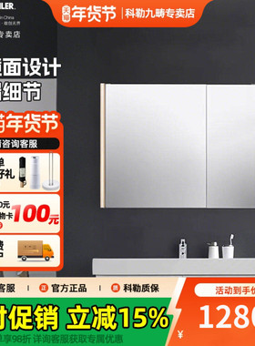 科勒迈斯拓智能镜柜60/80/90带灯镜柜防雾照明化妆浴室镜柜40709