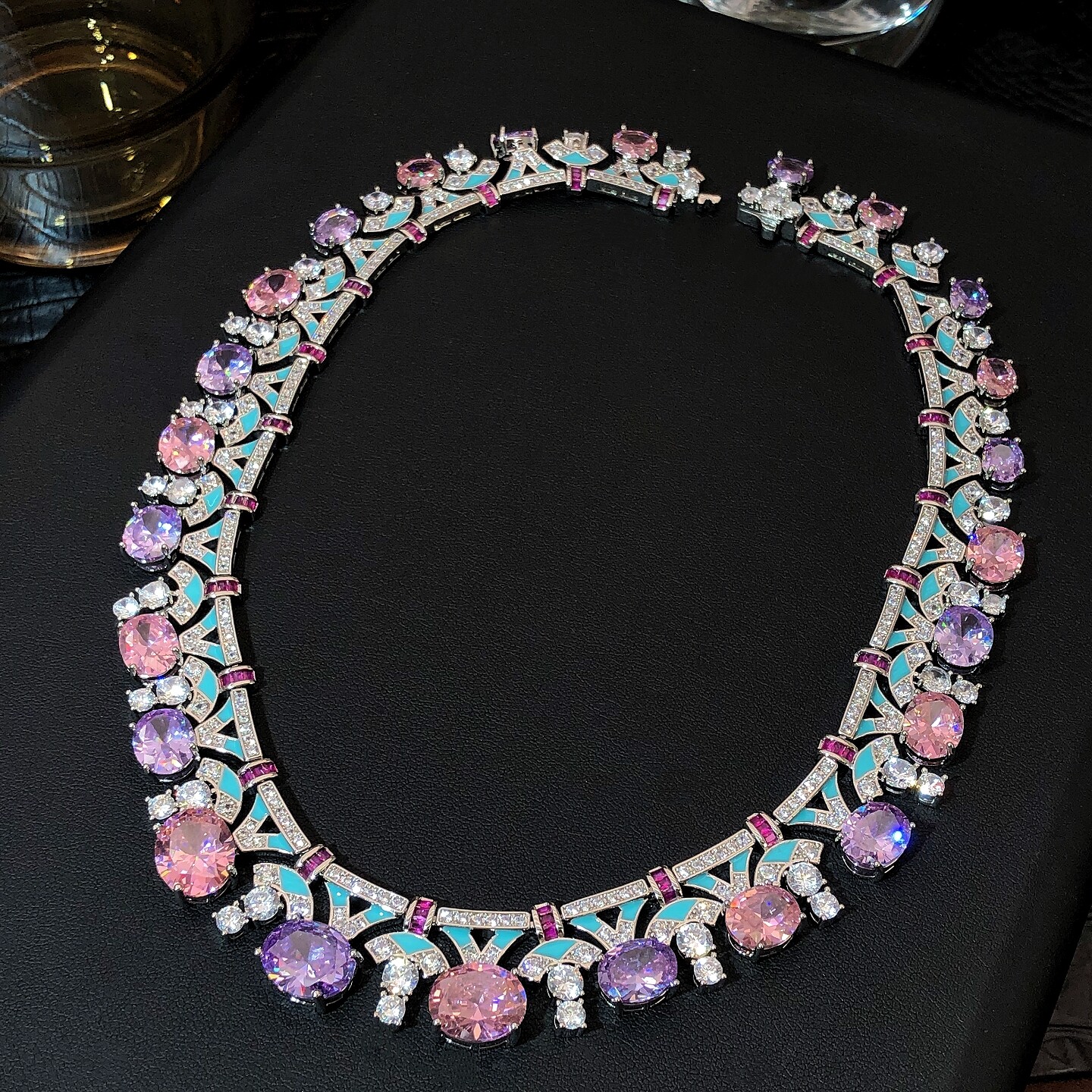 法式名媛新娘婚纱礼服晚宴项链小众设计感高级闪大气重工奢华颈链