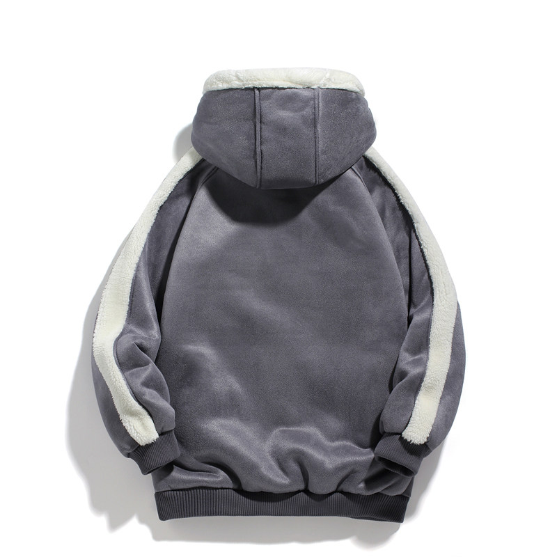 2白底潮流男士大码加厚连帽羊羔毛棉服XZ405-1-Y06,男装棉衣,星座405-1