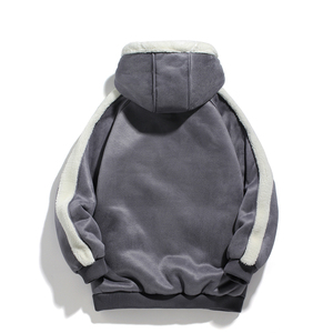 2白底潮流男士大码加厚连帽羊羔毛棉服XZ405-1-Y06图片