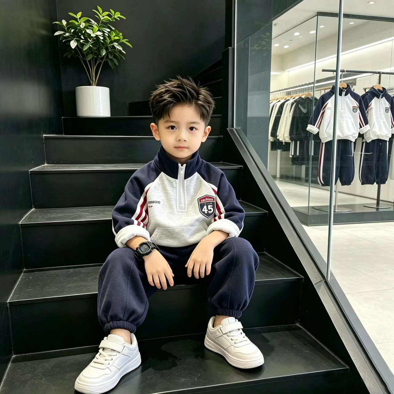 男童秋装运动卫衣套装