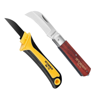 飞鹿木柄剥线刀直刀弯刀绝缘电工刀电缆电线剥皮刀割线刀电工专用