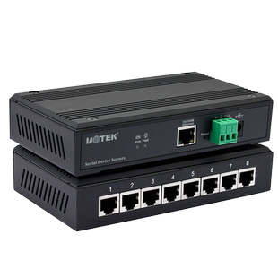 UTEK/宇泰UT-6808 工业级串口通讯服务器8口RS-232/485/422工业级串口服务器百兆网络RS485转网线RJ45以太网