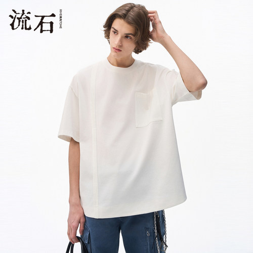 商场同款流石男装白色短袖T恤衫