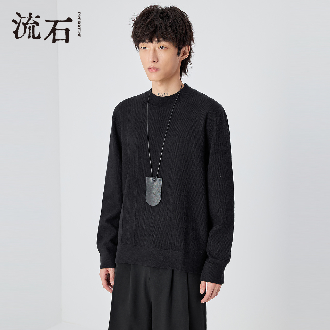 商场同款流石男装简约打底针织衫