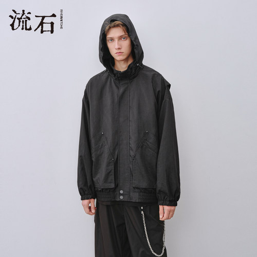 商场同款流石男装连帽休闲夹克