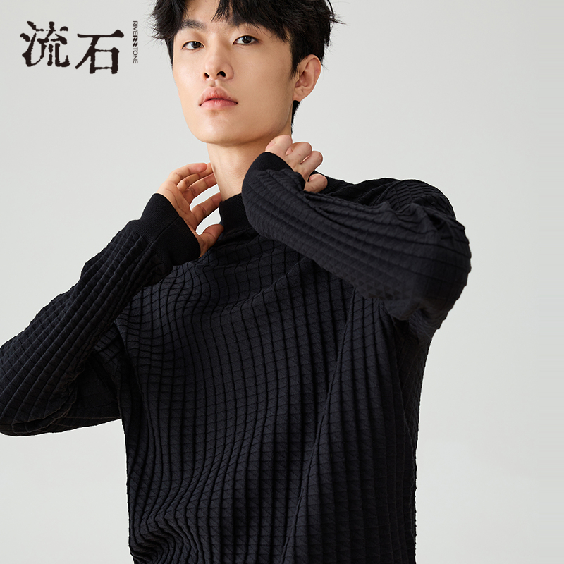 商场同款流石男装半高领针织衫男
