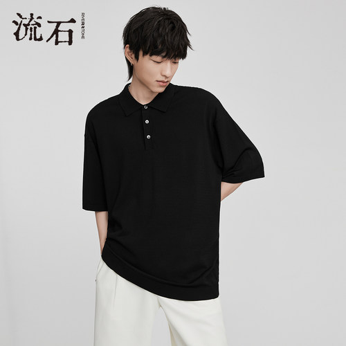 RS流石男装商务百搭针织POLO衫男