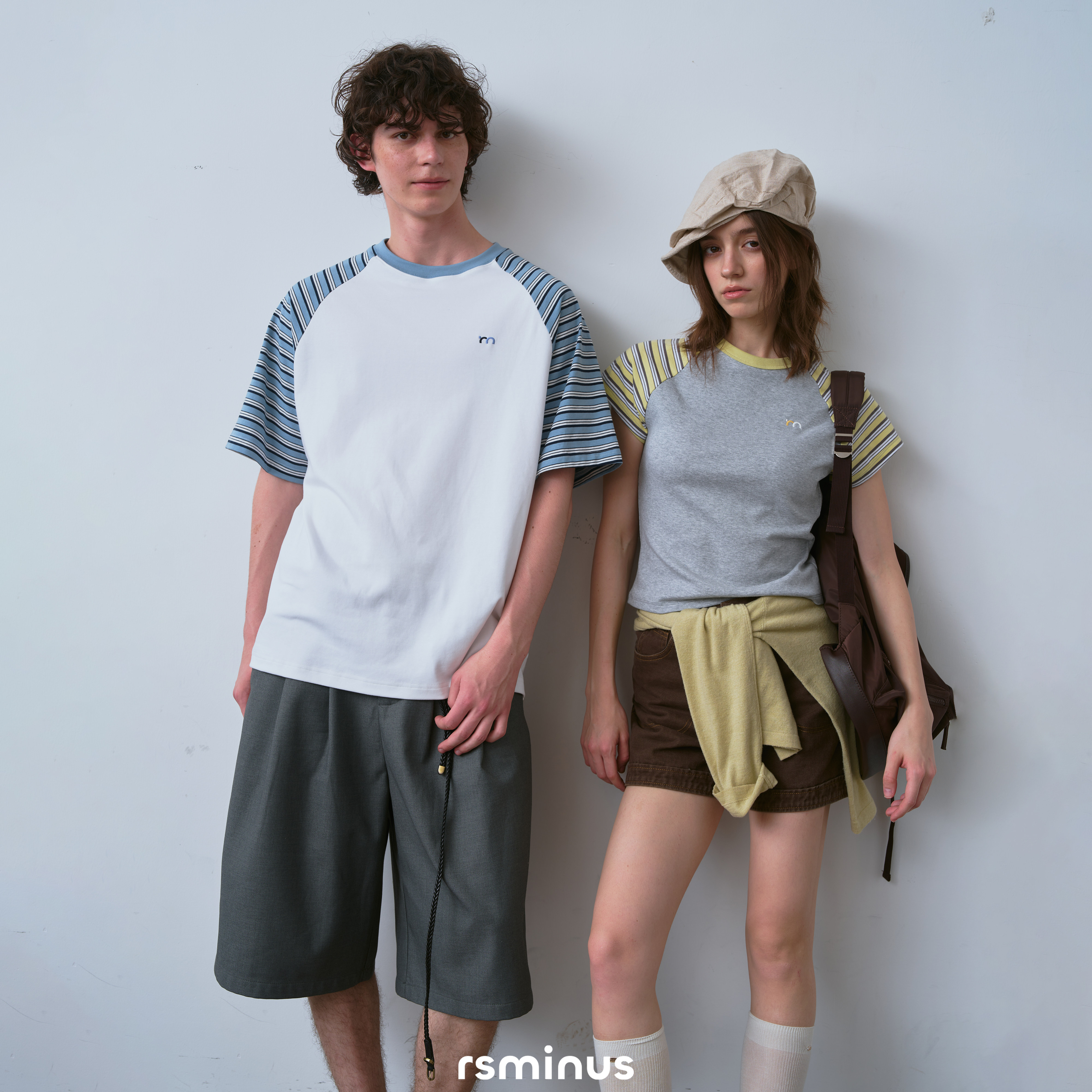 riverstone男女情侣撞色条纹复古短袖T恤2026年夏季新款休闲上衣