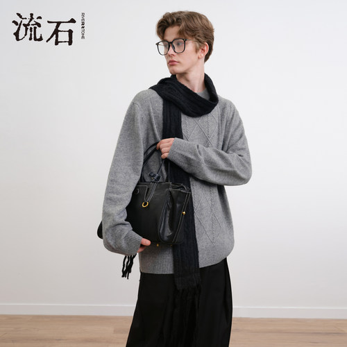 商场同款流石男装加厚长袖羊毛衫