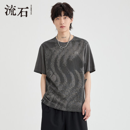 流石男装潮流时尚休闲纯棉短袖T