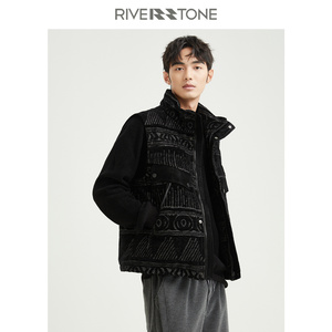 RS流石男装时尚高端立领羽绒马甲2023新款冬季撞色拼接背心易打理