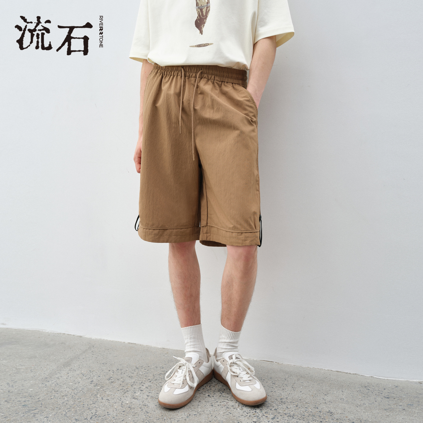 【商场同款】流石男装微皱耐磨工装短裤2025年夏季新款个性五分裤