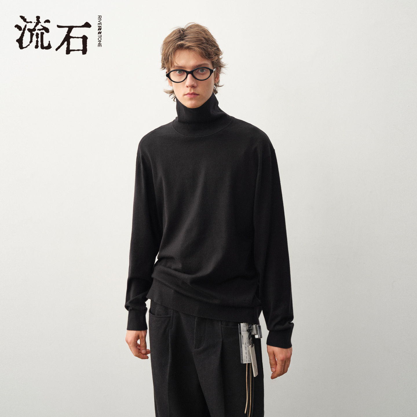 商场同款流石男装翻领经典针织衫