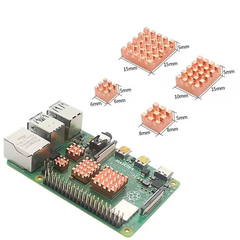树莓派4代/4B/3B纯铜散热片全铜四件套CPU主板散热IC显卡散热器,电子元器件市场,树莓派配件,淘宝优惠券,粉丝福利购,淘宝优惠卷