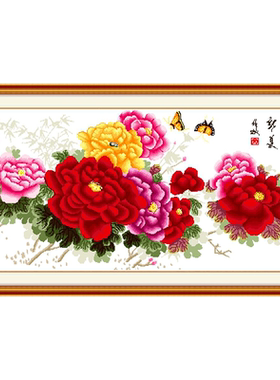 青飞富贵红十字客厅有钻石精准