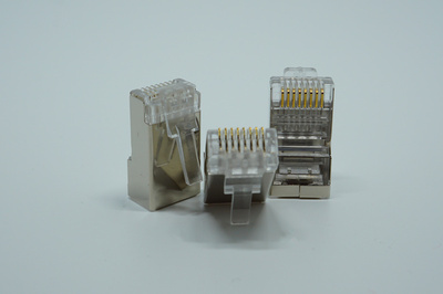 潜通超五类屏蔽水晶头 RJ45网络头 屏蔽网线水晶头 100个/盒