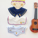 婴儿童a类纯棉防水口水巾宝宝360度刺绣立体图案小围嘴饭兜假领子