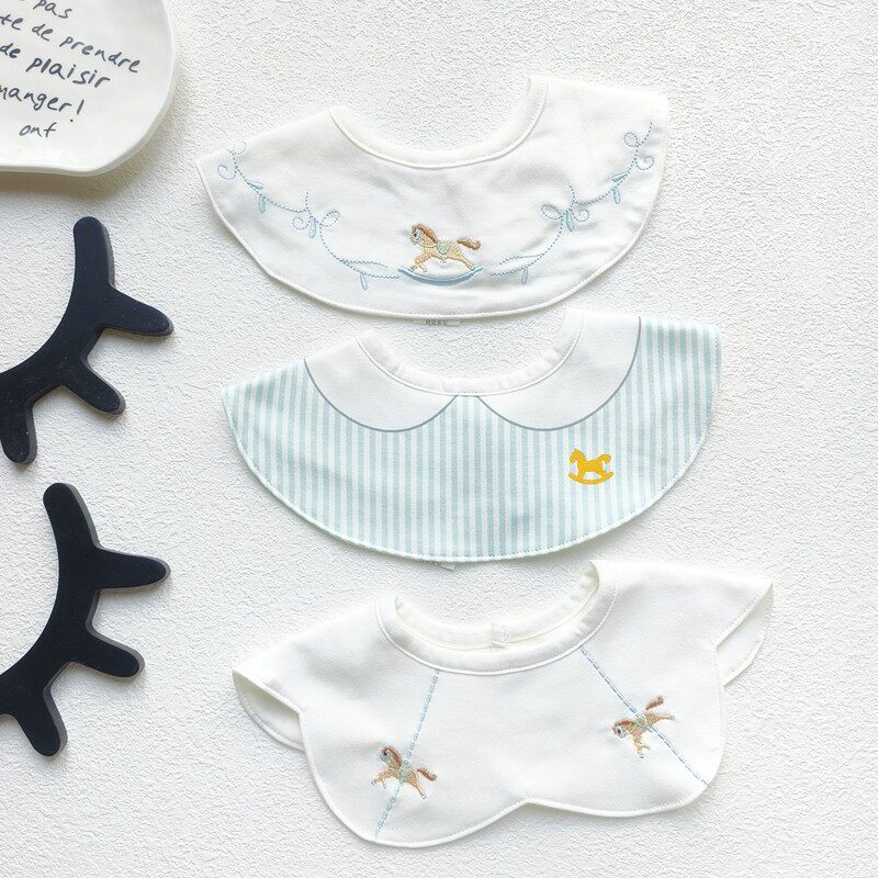 宝宝纯棉防水口水巾围嘴饭兜