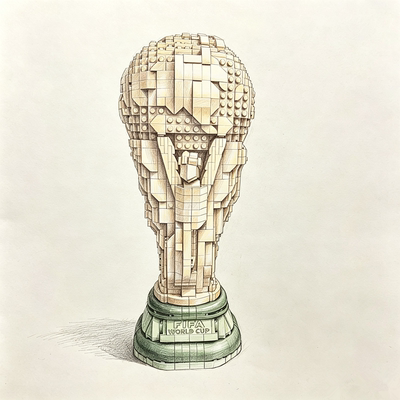 世界杯FIFA大力神杯积木43020