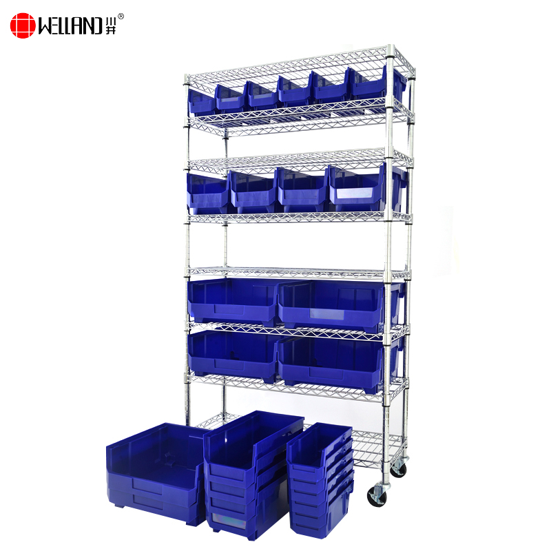 八层线网置物架镀铬网层货架