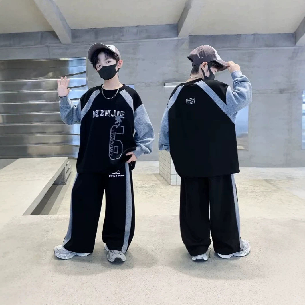 2026秋季韩版男童酷帅卫衣套装