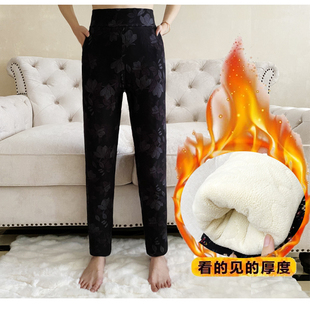 中老年人外穿羊绒加厚棉裤冬装老太太高腰宽松妈妈裤子加肥加大