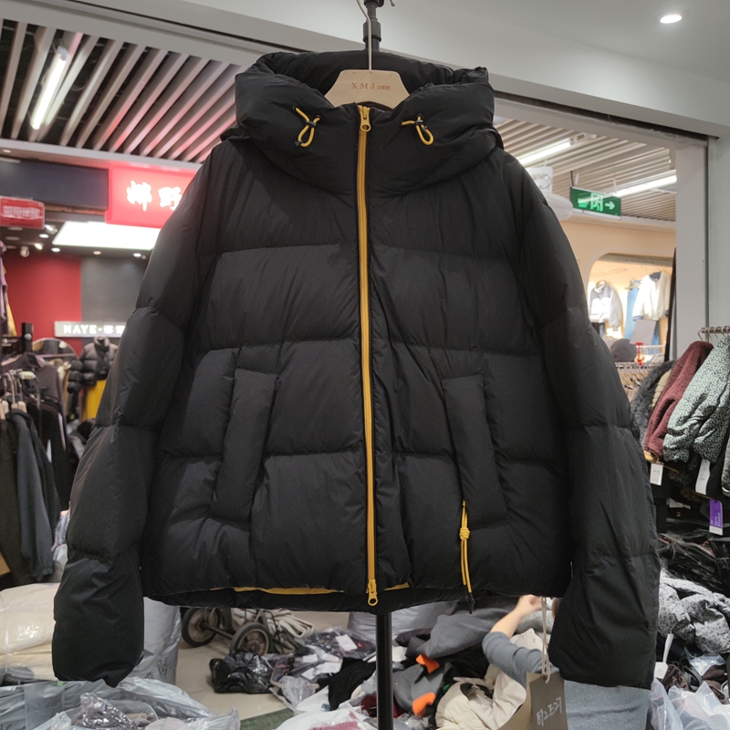 892e23秋冬新款女连帽长袖纯色羽绒服外套宽松保暖上衣纯色