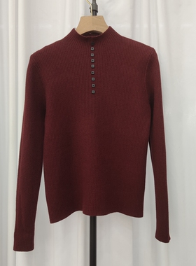 8669秋冬新款半高领毛衣女加绒一体绒打底衫长袖针织衫内搭上衣