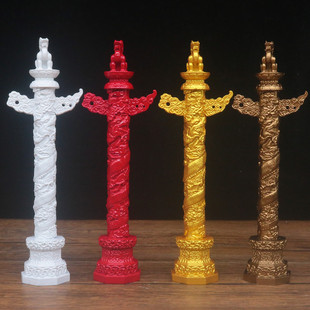 天安门华表盘云龙柱中国故宫传统风格华表龙柱建筑模型中式华表柱