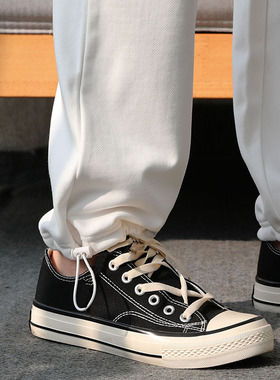 高个子超长定制运动裤女春秋款宽松束脚裤子加绒白色加长版卫裤潮