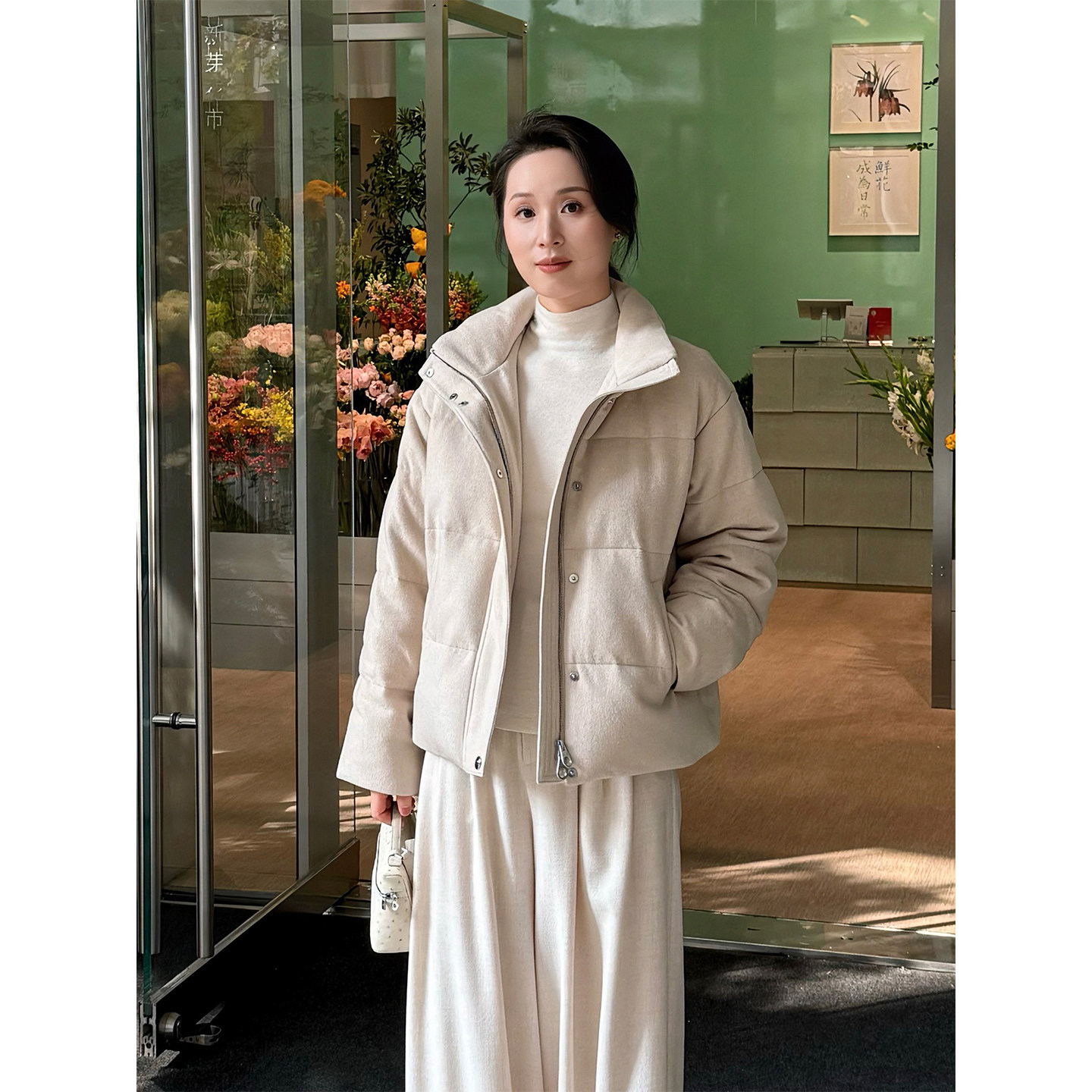 ALIN【LP鼎级】意式老钱 梭织羊绒羊毛立领蓬松廓版白鹅绒羽绒服,女装/女士精品,羽绒服,淘宝优惠券,粉丝福利购,淘宝优惠卷