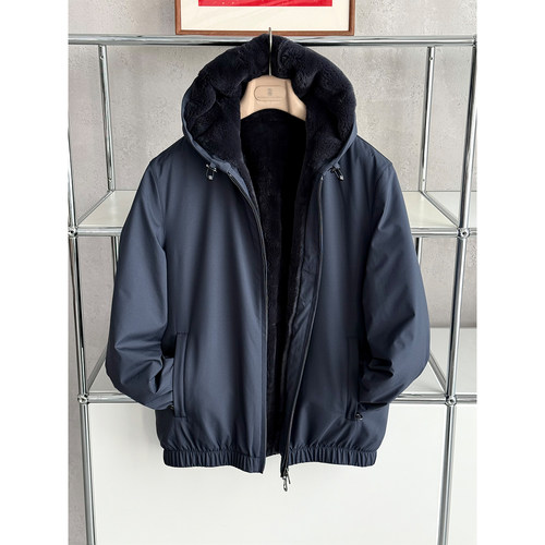 进口獭兔绒lp男士夹克夹棉外套