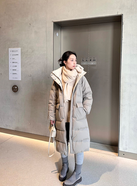 ALIN【BC鼎级线】意大利尼龙塔夫绸经典面包版中长款95鹅绒羽绒服