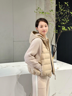 意大利定染山羊绒拼95白鹅绒短羽绒服 ALIN BC鼎级线 意式 休闲