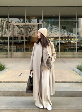 ALIN【13.8微米钻石山羊绒】比拼珍稀小baby山羊绒长款呢大衣外套